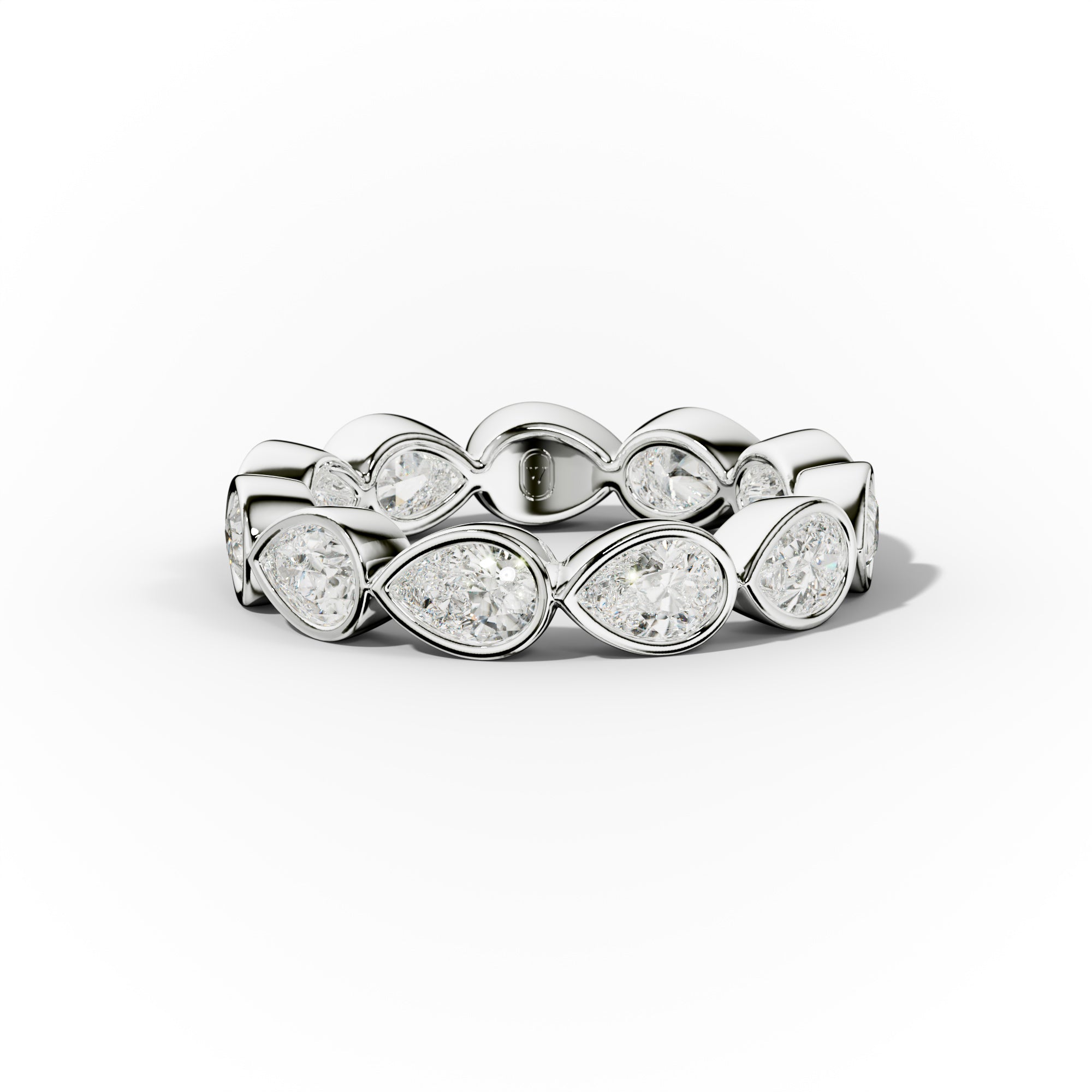 2.0 Carat East West Pear Cut Bezel Set Diamond Eternity Band